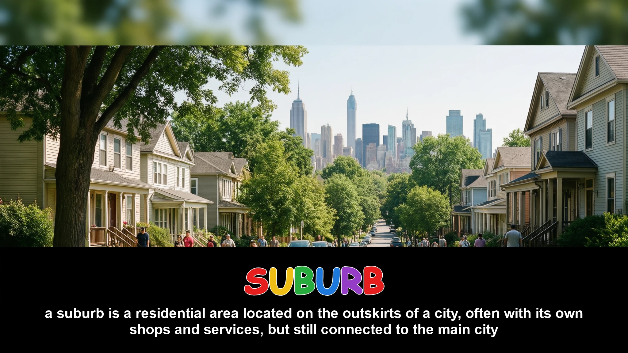 English Illustration for suburb